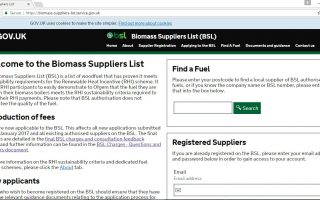 Biomass Suppliers List (BSL)